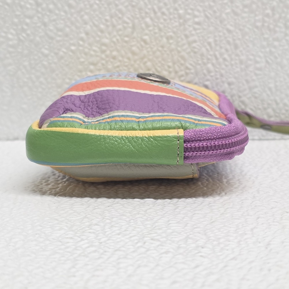 Fossil Weekender Multicolor Striped Printed Zip Pouch Wallet NWT - Picture 8 of 16
